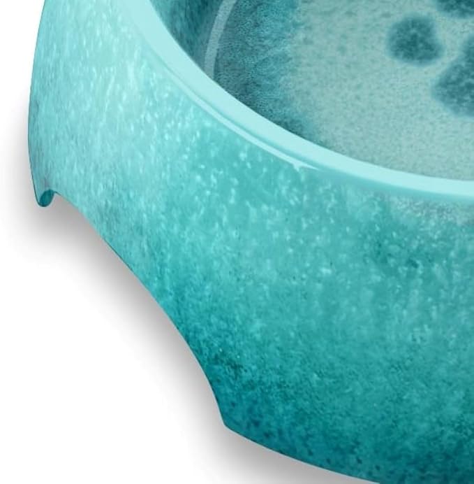Paw Print Reactive Pet Bowl for Food and Water, Pure Melamine, Shatterproof, Medium, 2.5 Cup