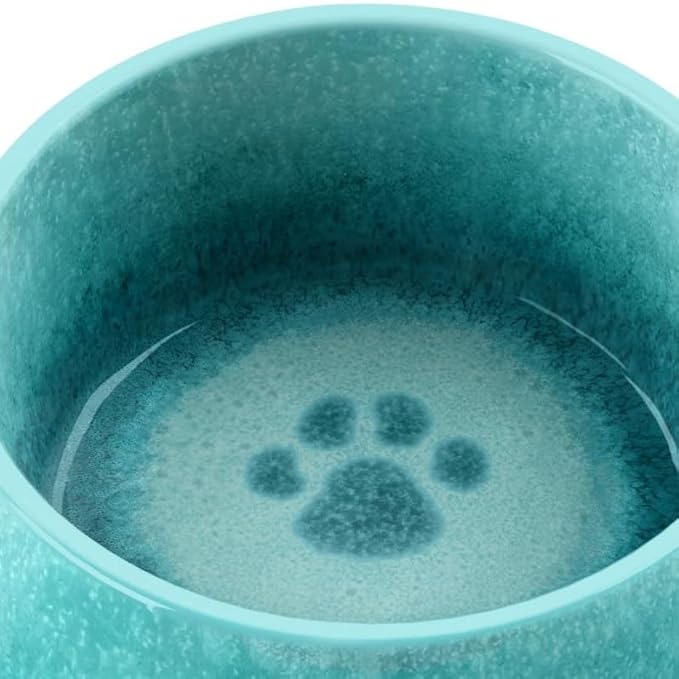 Paw Print Reactive Pet Bowl for Food and Water, Pure Melamine, Shatterproof, Medium, 2.5 Cup