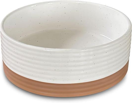 Ceramic Pet Bowl Size Small - Food/Water Dish for Puppy Dogs, Cats, Guinea Pig, Rabbit, Hamster, Snake, ect. 11oz or 2 Cups - Basic Bowls for Your Dog or Cat, Mix and Match for a Set - Vanillla
