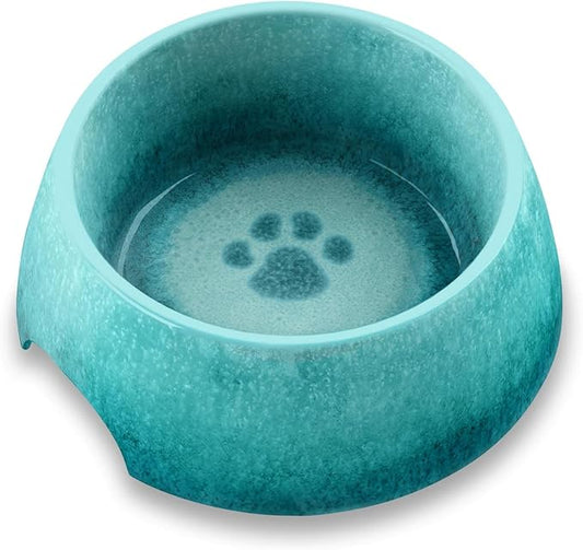 Paw Print Reactive Pet Bowl for Food and Water, Pure Melamine, Shatterproof, Medium, 2.5 Cup