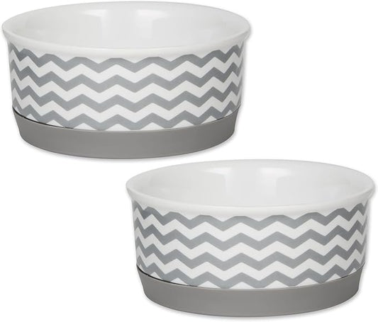 Ceramic Pet Collection, Small Set, 4.25x2, Gray, 2 Piece