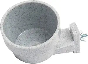 Kennel Cage Water Bowl Hanging - Non Spill Dog Crate Bowls - Durable Crate Water Bowl for Pets - Securely Attaches to Cage for Convenient Feeding and Drinking (10oz, Granite)