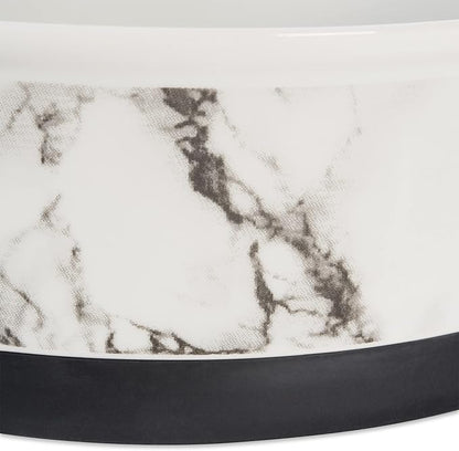 Pet Bowl Collection Ceramic Set, Medium, Marble, 2 Count White
