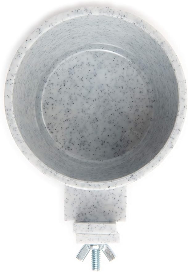 Kennel Cage Water Bowl Hanging - Non Spill Dog Crate Bowls - Durable Crate Water Bowl for Pets - Securely Attaches to Cage for Convenient Feeding and Drinking (10oz, Granite)