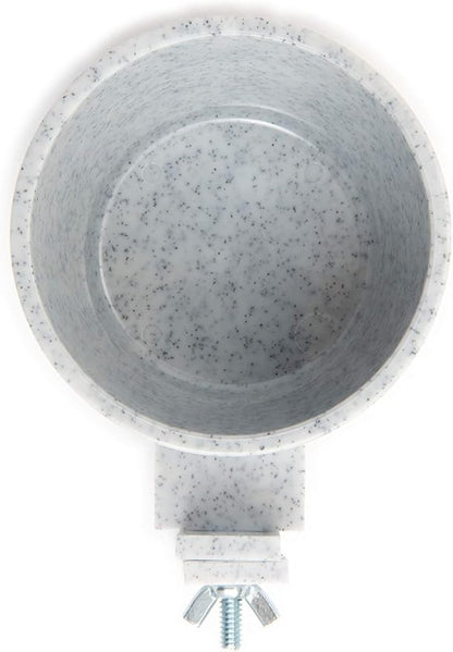 Kennel Cage Water Bowl Hanging - Non Spill Dog Crate Bowls - Durable Crate Water Bowl for Pets - Securely Attaches to Cage for Convenient Feeding and Drinking (10oz, Granite)
